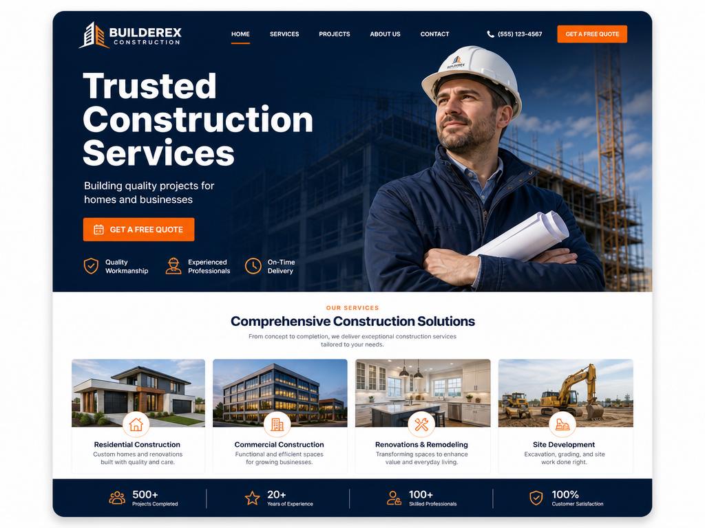 Contractor website example