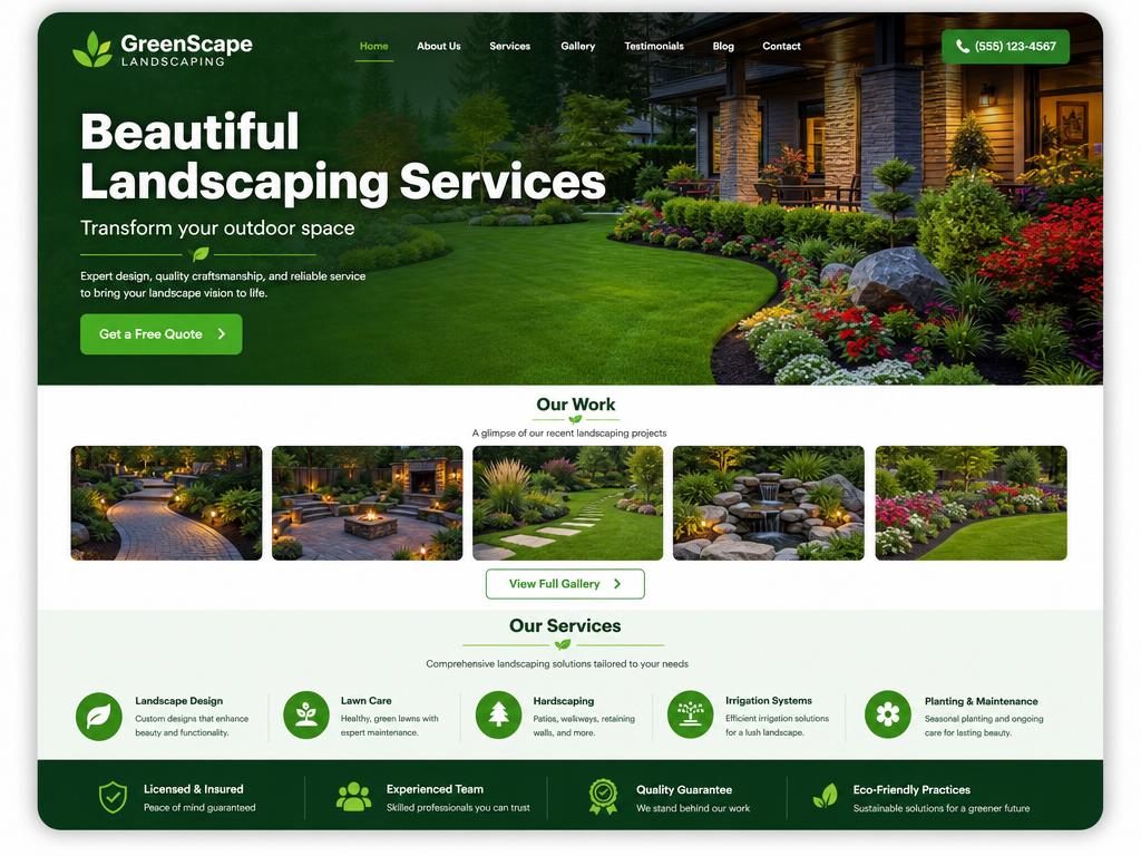 Landscaping website example